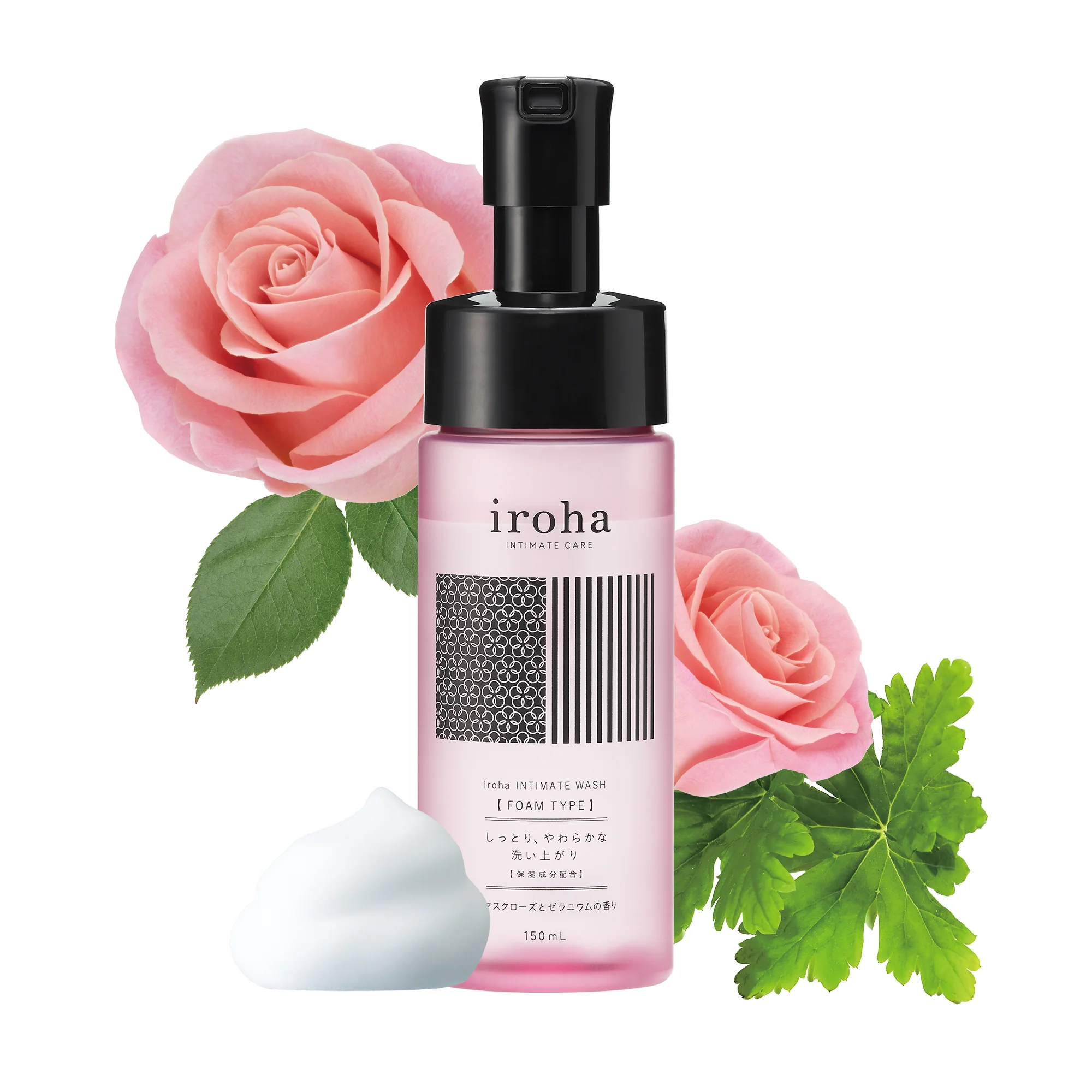 iroha INTIMATE WASH [FOAM TYPE] Damask Rose and Geranium - Image 5